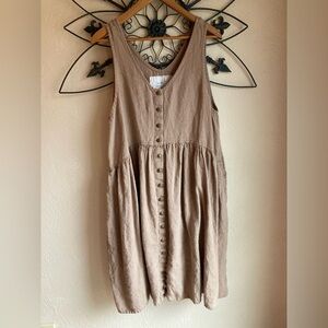 notPERFECTLINEN Taupe Volume Dress